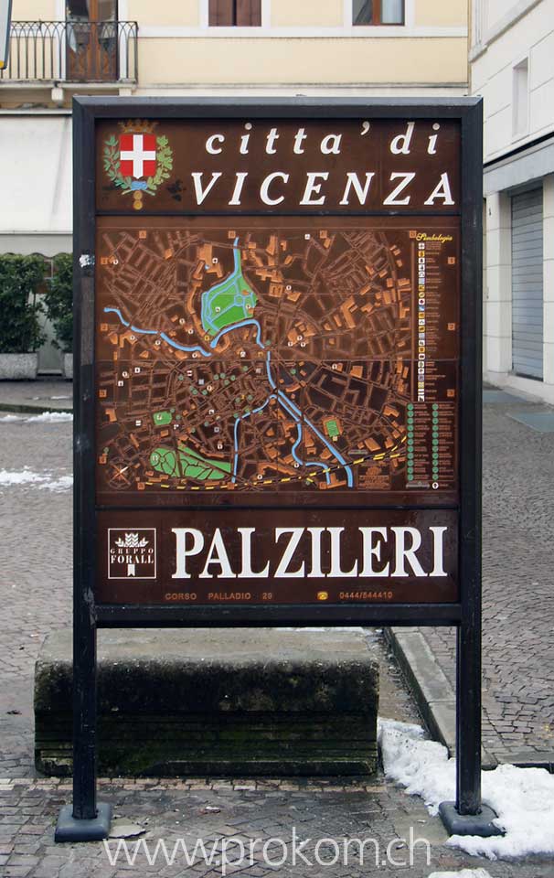 Stadtplan della città di Vicenza