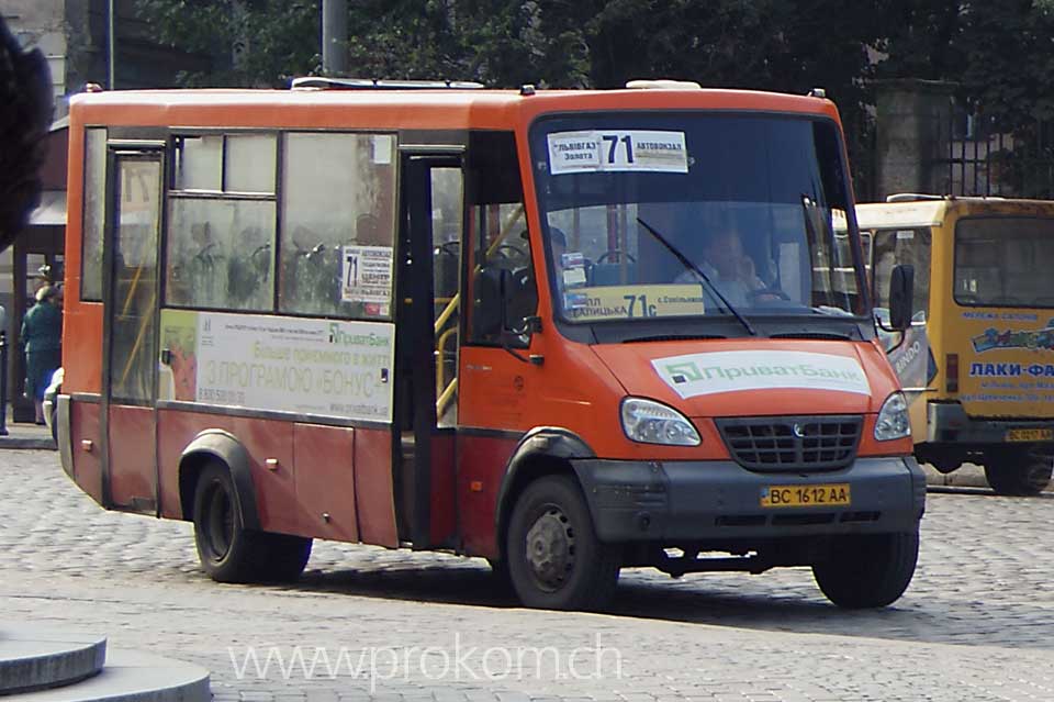 eine Lembergerin wagt sich in den Verkehr.